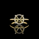 0.11 Cts 14k Yellow Gold Round Shape Hidden Halo Ring - Video