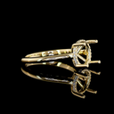 0.1 Cts 18k Yellow Gold - Platinum Round Shape Hidden Halo Ring - Image 3