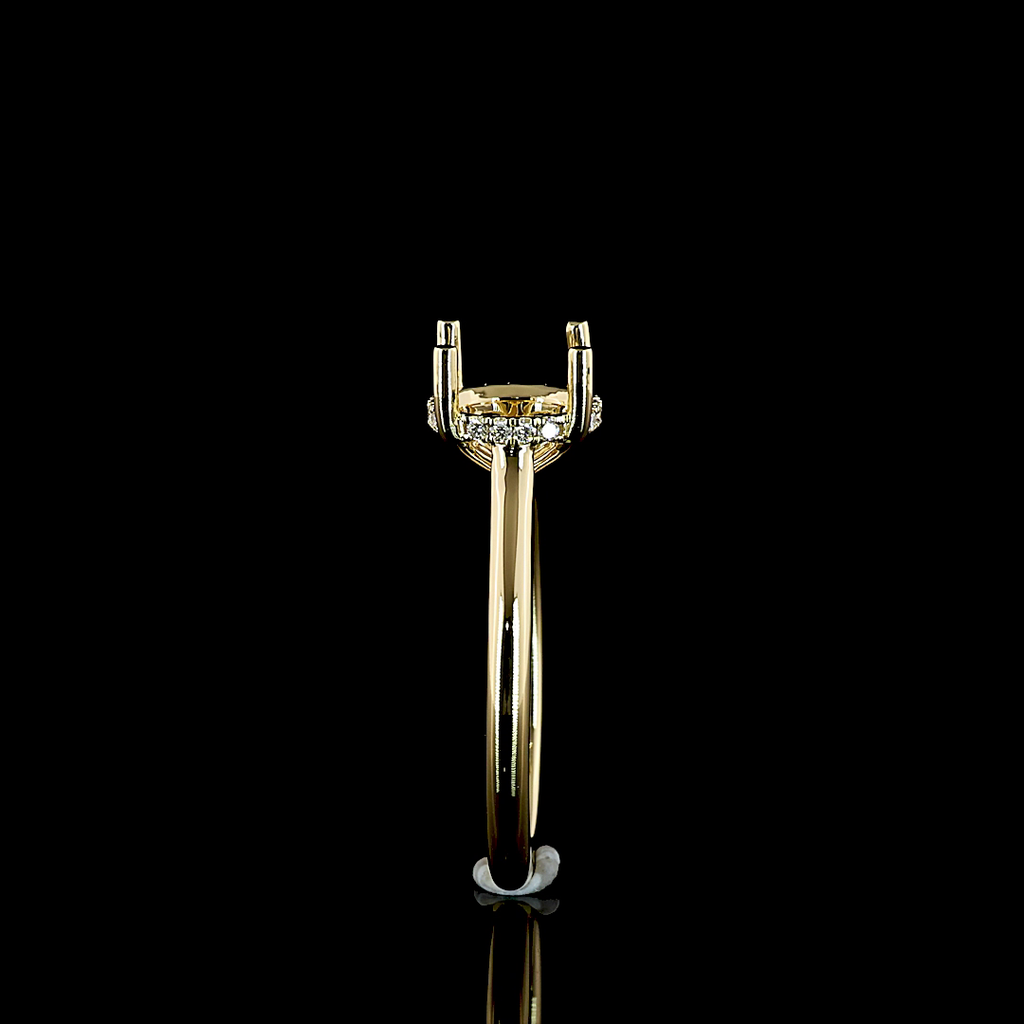 0.08 Cts 14k Yellow Gold Round Shape Hidden Halo Ring - Image 4