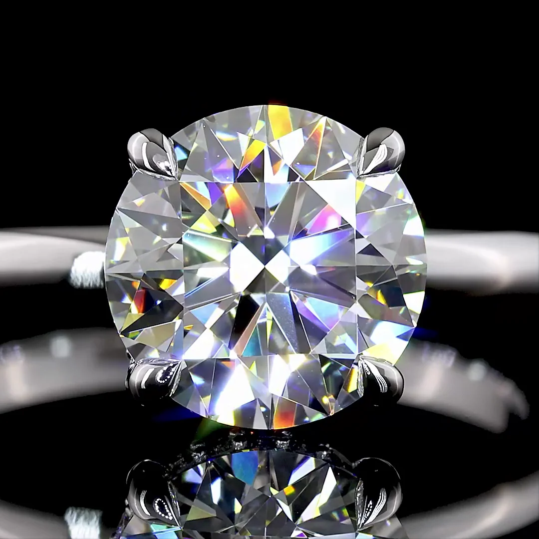 2.14 Cts 14k White Gold Round Shape Hidden Halo Ring - Image 3