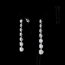 4.41 Cts 14k White Gold Round Shape Hanging Earring - Image 4