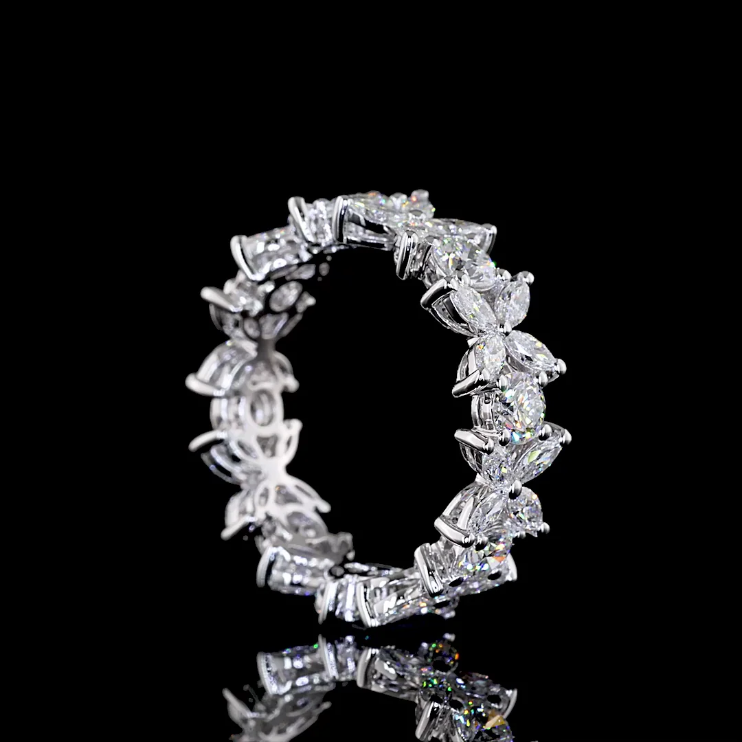 2.34 Cts 14k White Gold Marquise Shape Eternity Band Eternity Band - Image 2