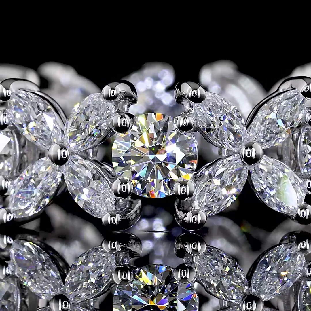 2.34 Cts 14k White Gold Marquise Shape Eternity Band Eternity Band - Image 3