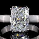 3.94 Cts 14k White Gold Radiant Shape Split Shank Ring - Image 3