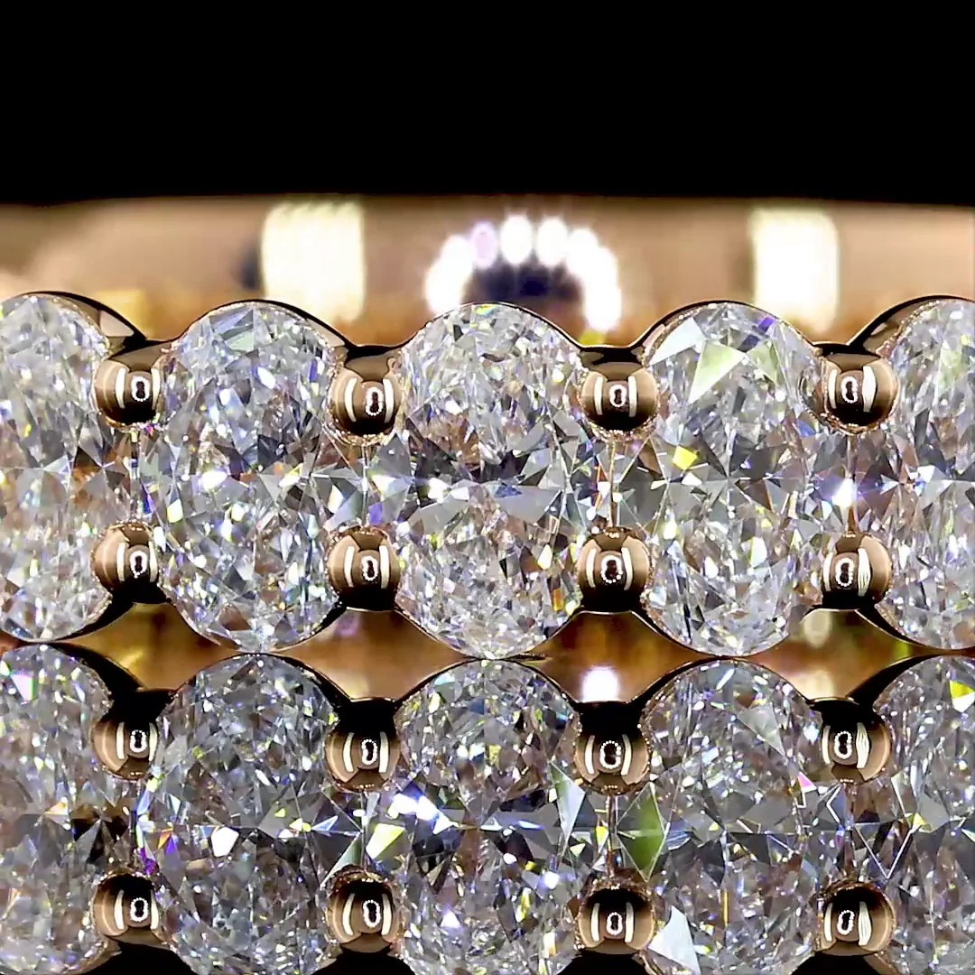 1.71 Cts 18k Rose Gold Oval Shape 3/4 Band Eternity Band - Image 3