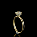 1.07 Cts 14k Yellow Gold Round Shape Hidden Halo Ring - Image 2