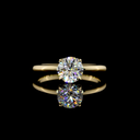 1.07 Cts 14k Yellow Gold Round Shape Hidden Halo Ring - Video