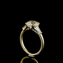 2.9 Cts 14k Yellow Gold Round Shape 3 Stones Ring - Image 2