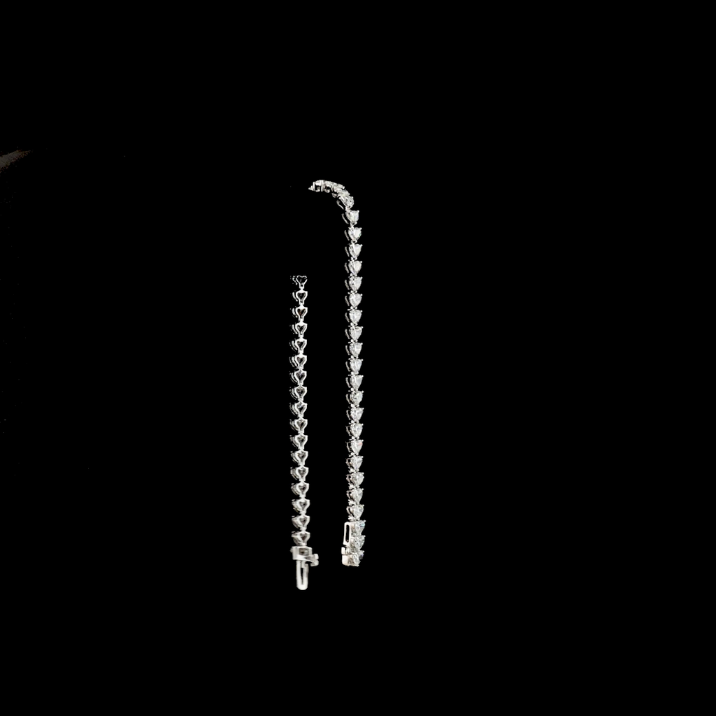 6.96 Cts 14k White Gold Mix Shape Tennis Bracelet - Image 3