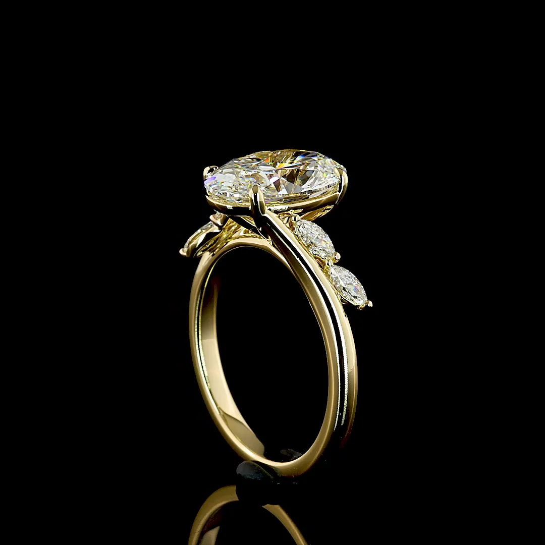 3.27 Cts 14k Yellow Gold Oval Shape Special Ring - Image 2