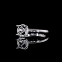 0.07 Cts 14k White Gold Round Shape Hidden Halo Ring - Image 2