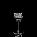 1.09 Cts 14k White Gold Emerald Shape Studs Earring - Image 4