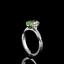 2.17 Cts 14k White Gold Oval Shape Solitaire Diamond Shank Ring - Image 2
