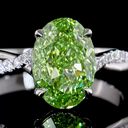 2.17 Cts 14k White Gold Oval Shape Solitaire Diamond Shank Ring - Image 3