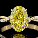 2.47 Cts 14k Yellow Gold Oval Shape Solitaire Diamond Shank Ring - Image 3