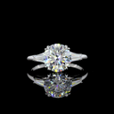 2.88 Cts 14k White Gold Round Shape 3 Stones Ring - Video