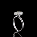 3.18 Cts 14k White Gold Oval Shape Hidden Halo Ring - Image 2