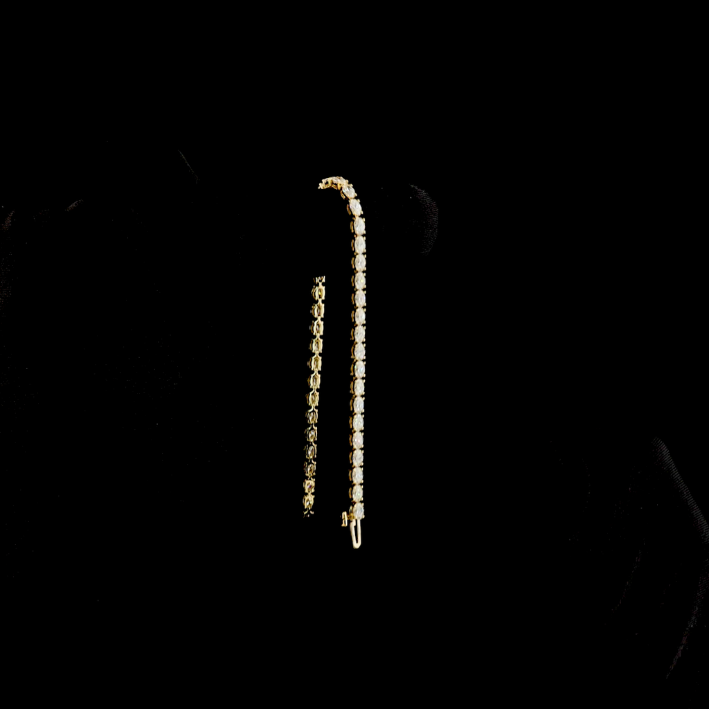 4.24 Cts 14k Yellow Gold Oval Shape Tennis Bracelet - Image 3