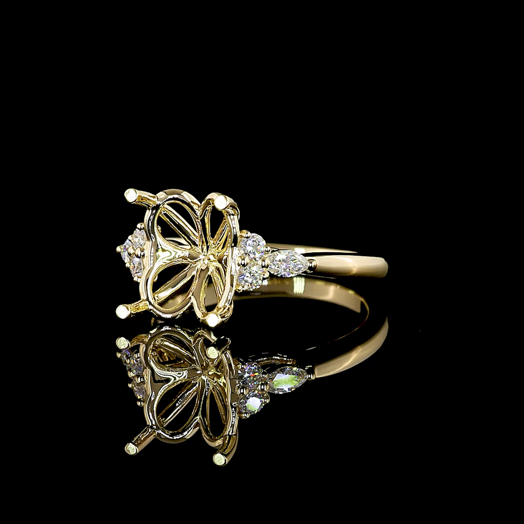 0.24 Cts 14k Yellow Gold Shape Special Ring - Image 2