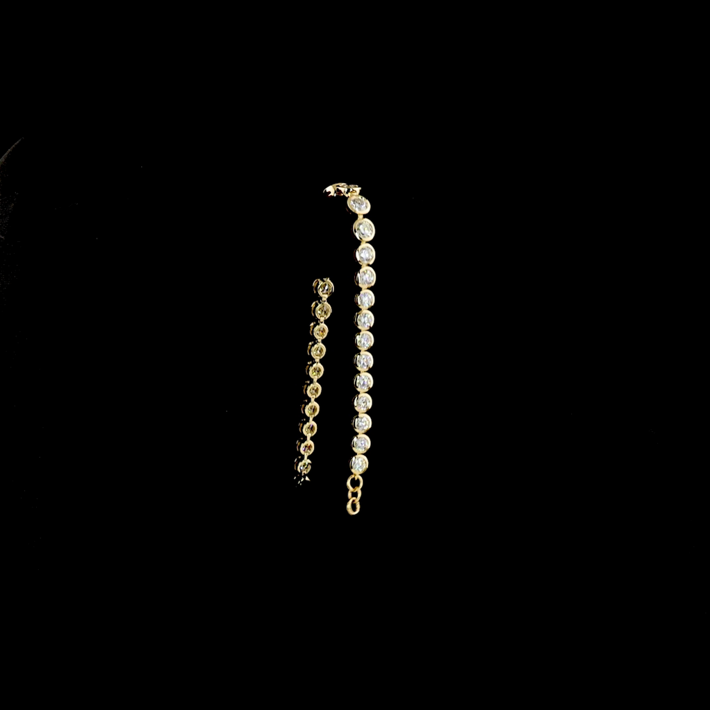 6.21 Cts 14k White Gold Round Shape Tennis Bracelet - Image 3