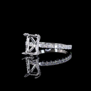 2.63 Cts 14k White Gold Emerald Shape Hidden Halo Ring - Image 2