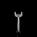 2.63 Cts 14k White Gold Emerald Shape Hidden Halo Ring - Image 4