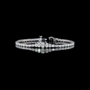 4.59 Cts 14k White Gold Oval Shape Riviera Bracelet - Video