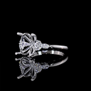 0.25 Cts 14k White Gold Mix Shape Solitaire Ring - Image 2