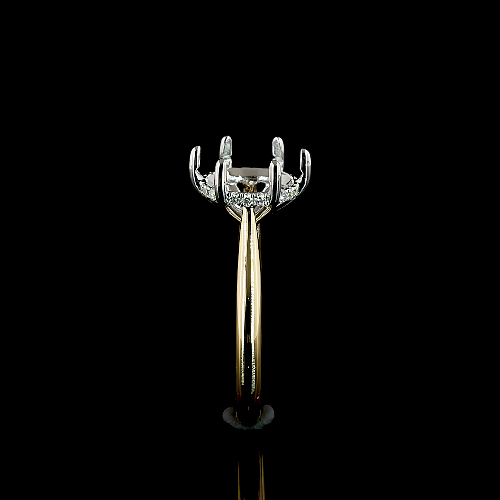 3.17 Cts 14k Yellow Gold Shape Hidden Halo Ring - Image 4