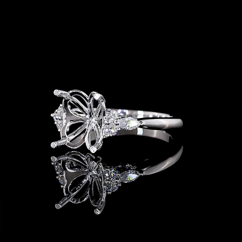 0.23 Cts 14k White Gold Mix Shape Special Ring - Image 2