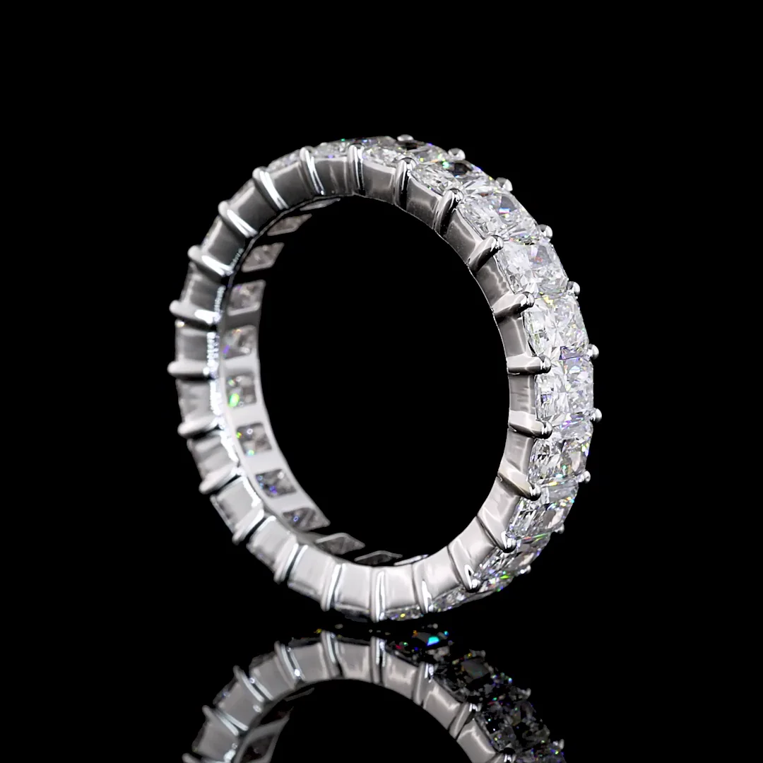 4.02 Cts 18k White Gold Radiant Shape Eternity Band Eternity Band - Image 2