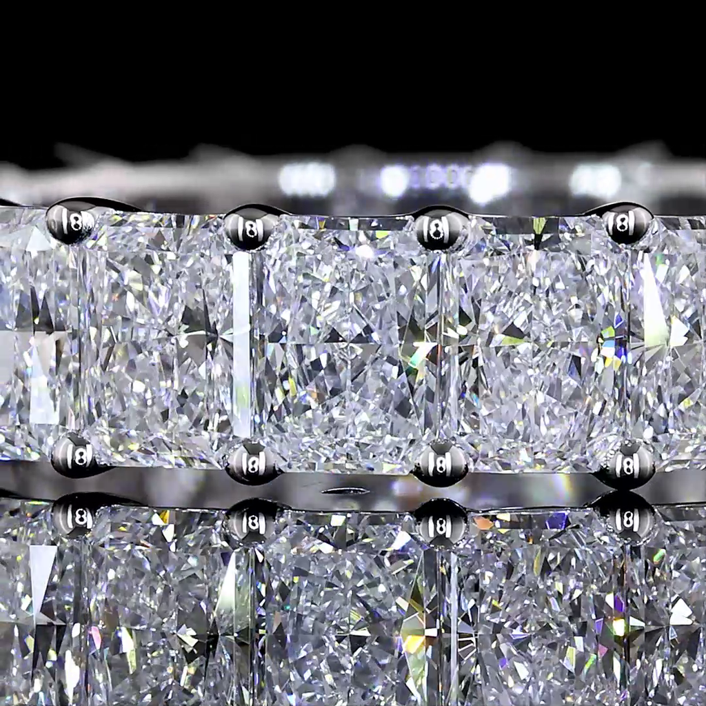 4.02 Cts 18k White Gold Radiant Shape Eternity Band Eternity Band - Image 3