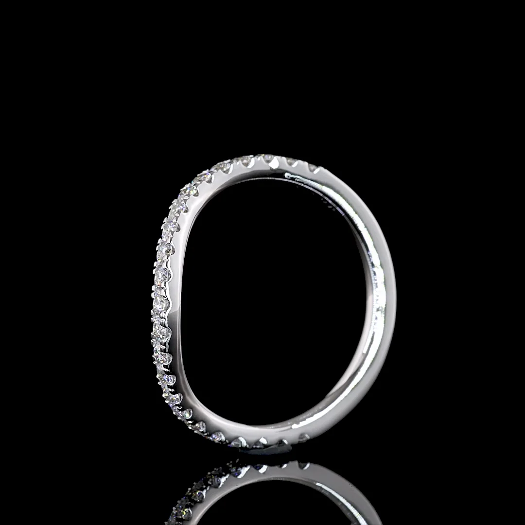 0.47 Cts 14k White Gold Round Shape 3/4 Band Eternity Band - Image 4