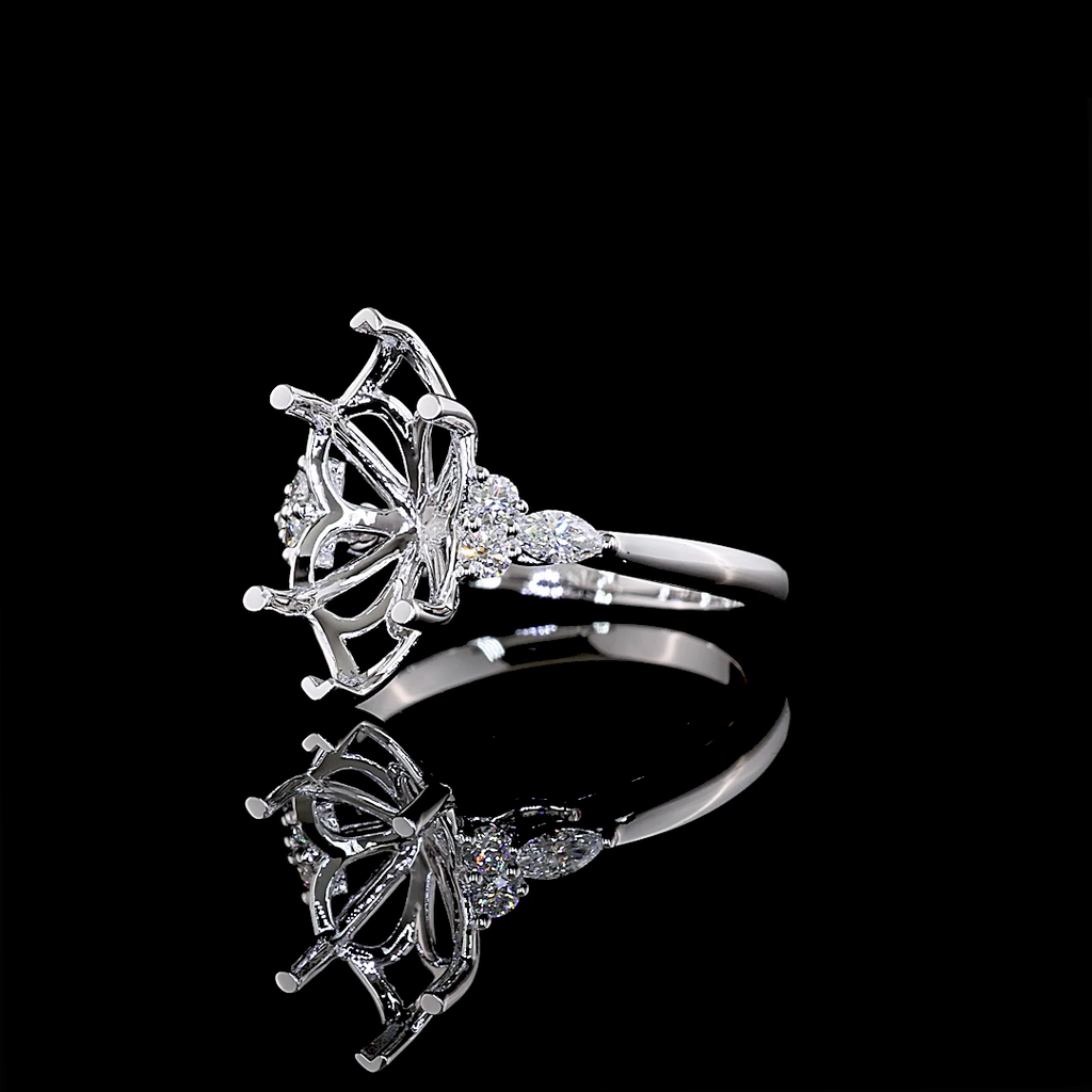 0.25 Cts 14k White Gold Mix Shape Special Ring - Image 2