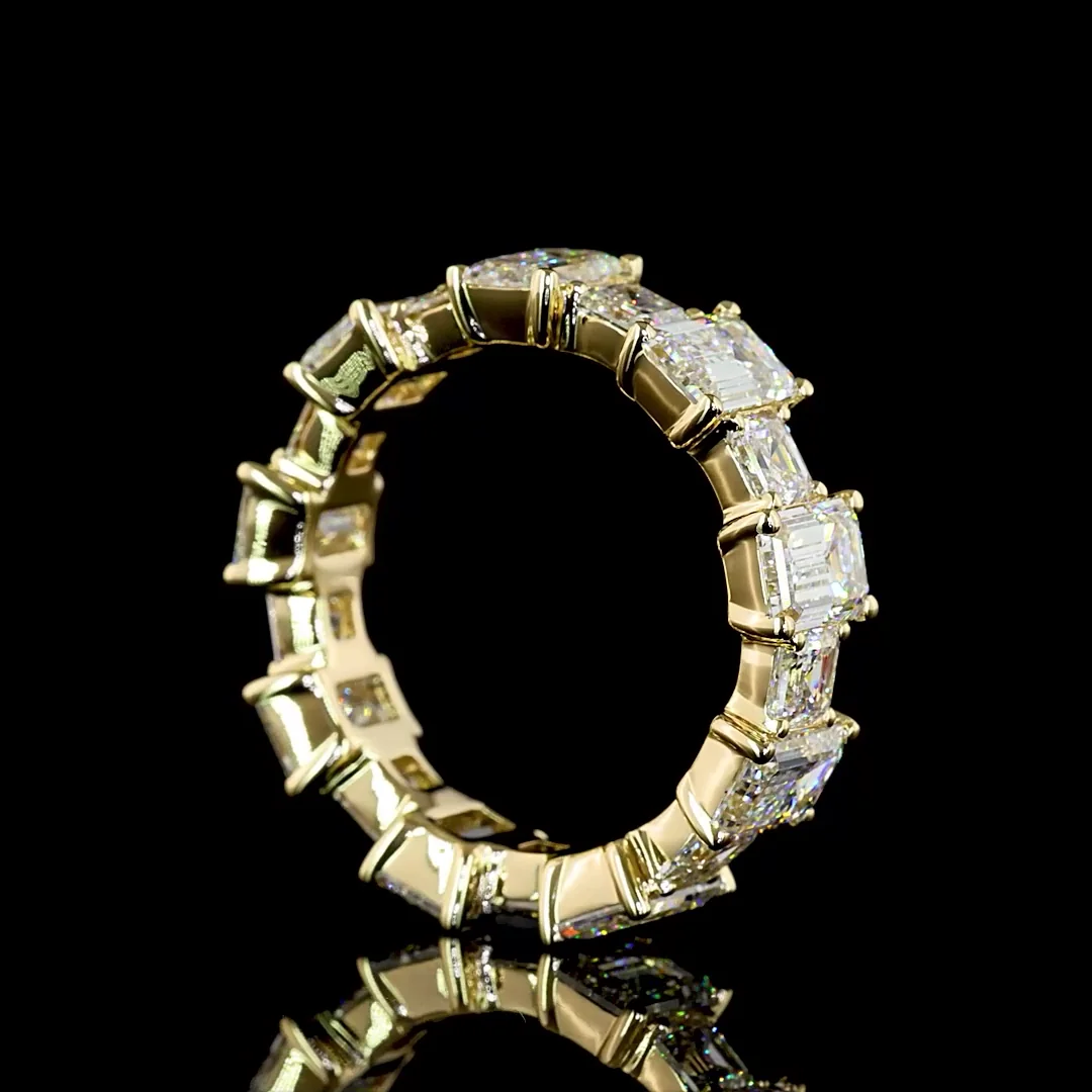 7.12 Cts 14k Yellow Gold Mix Shape Eternity Band Eternity Band - Image 2