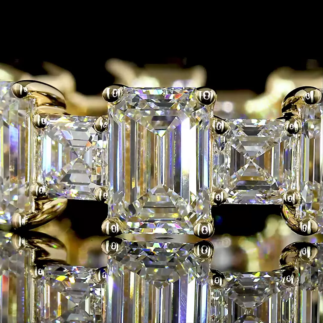 7.12 Cts 14k Yellow Gold Mix Shape Eternity Band Eternity Band - Image 3