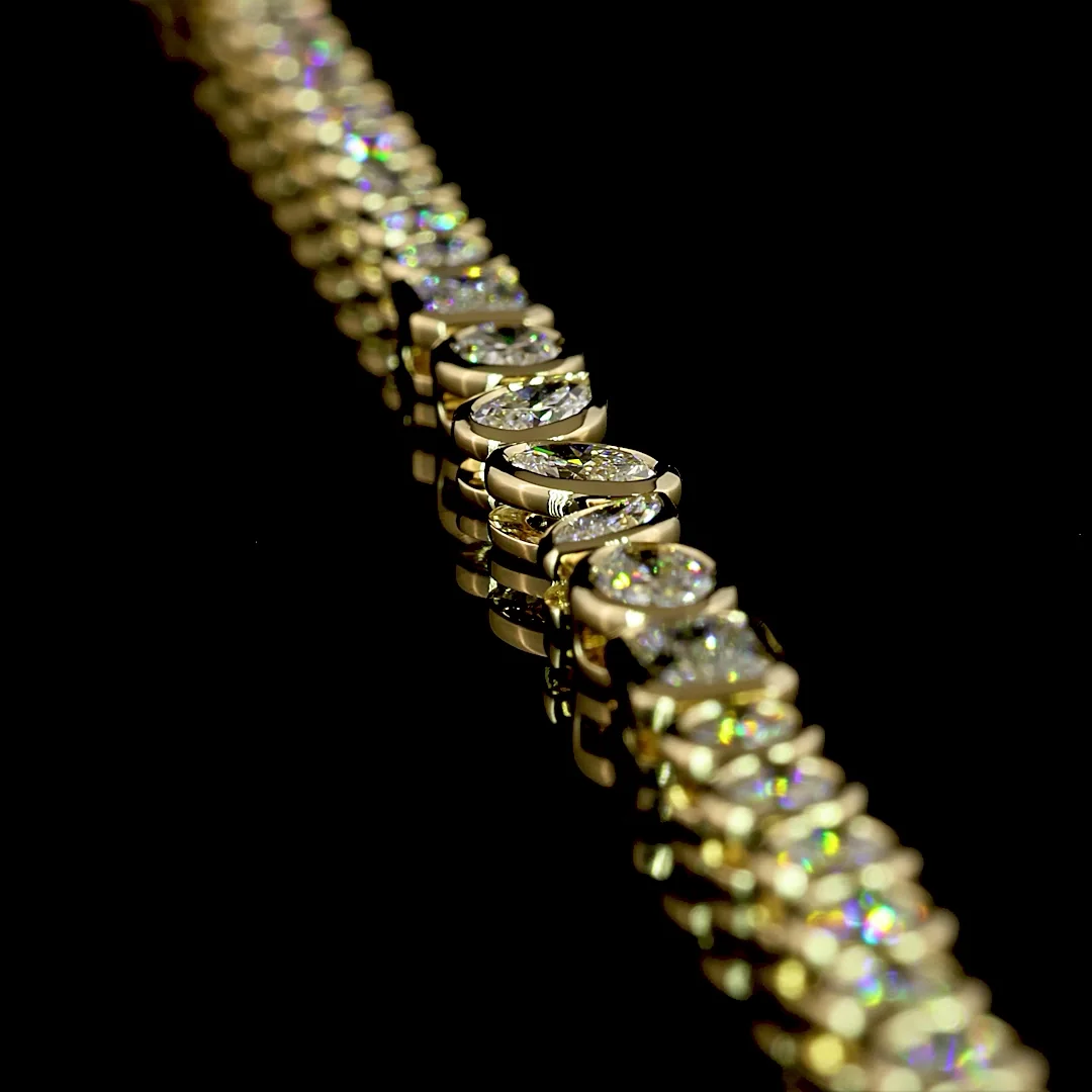 9.23 Cts 14k Yellow Gold Mix Shape Tennis Necklace - Image 2