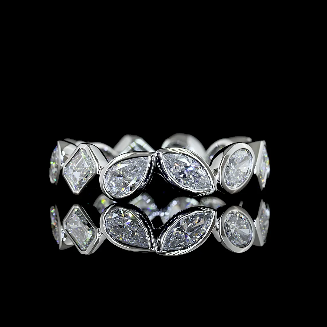 2.68 Cts Platinum Mix Shape Eternity Band Eternity Band - Video