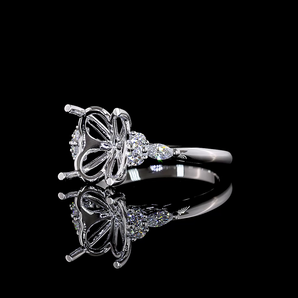 0.24 Cts 14k White Gold Round Shape Special Ring - Image 2