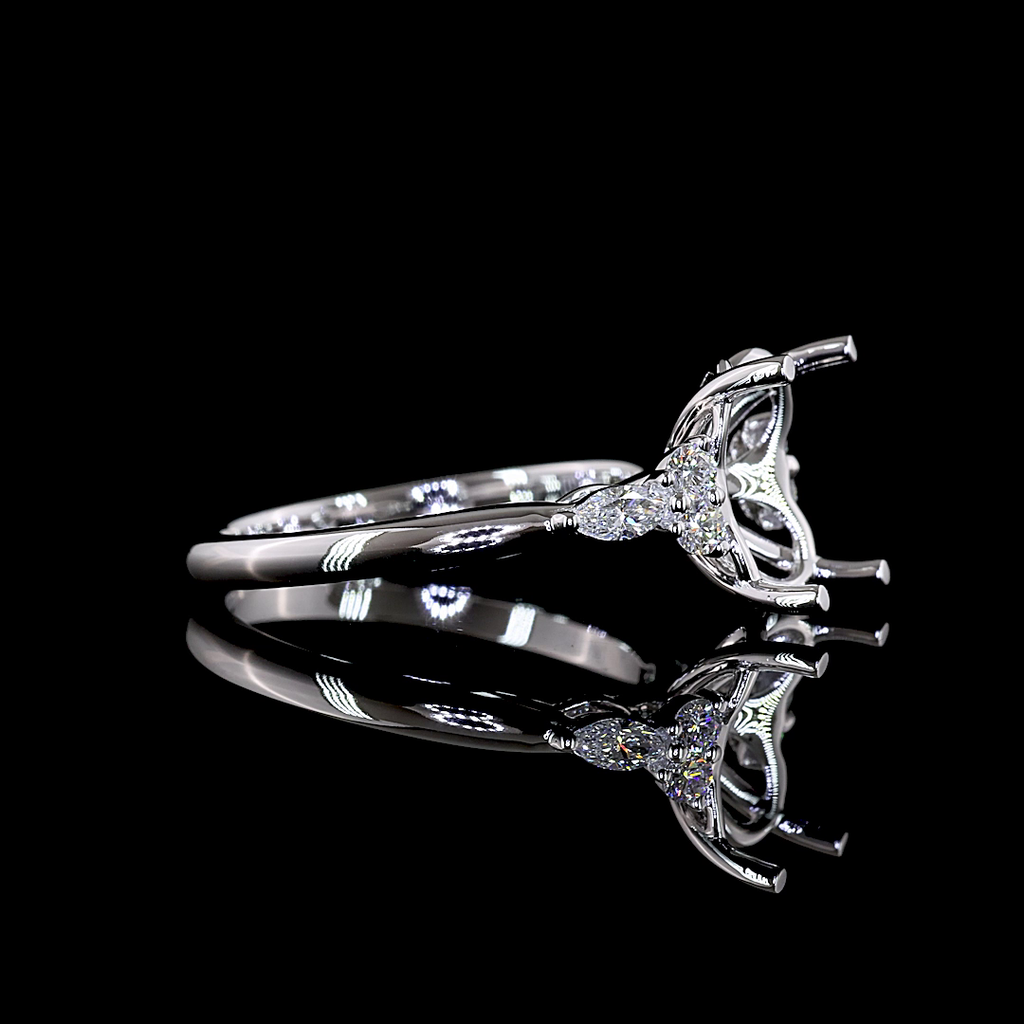 0.24 Cts 14k White Gold Round Shape Special Ring - Image 3