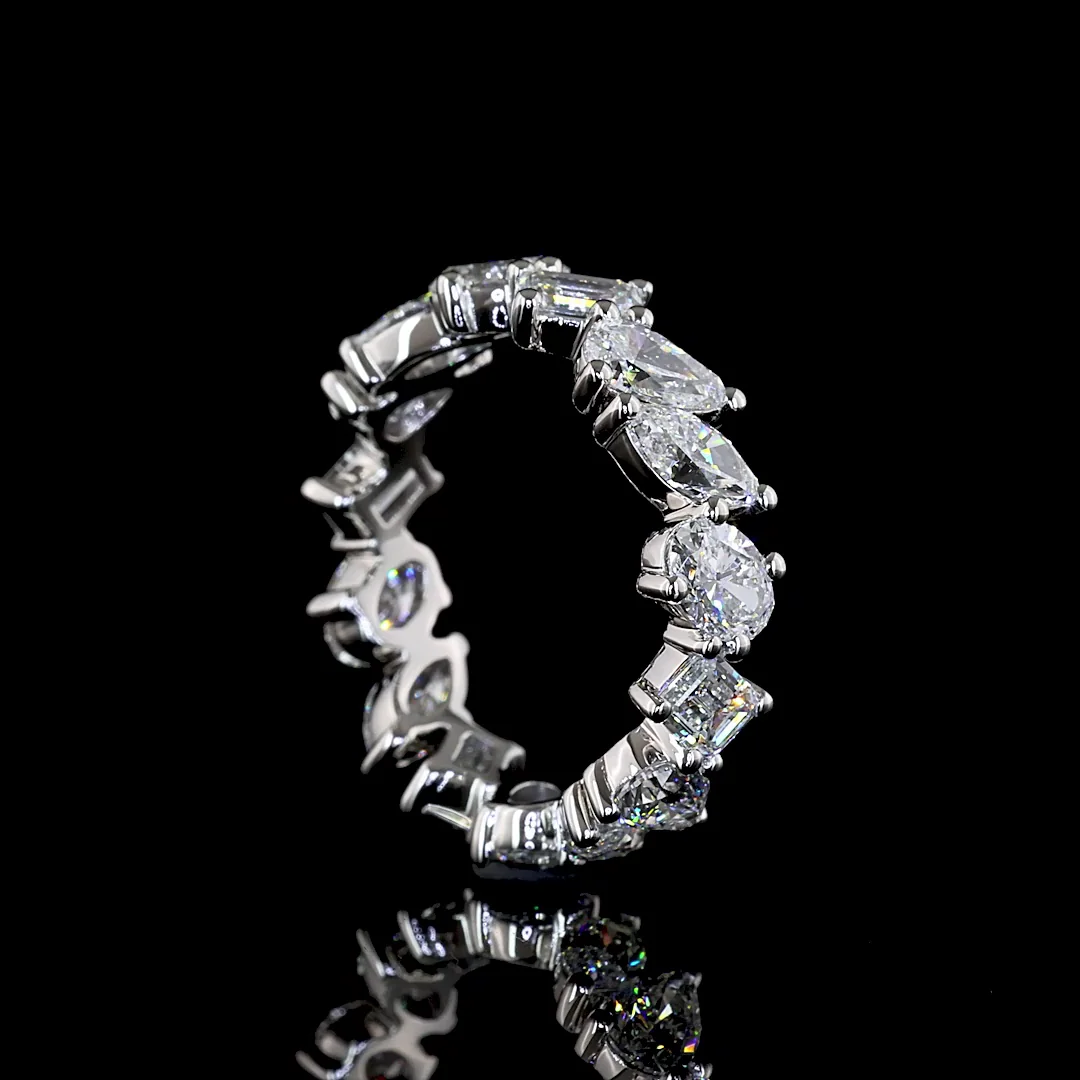 2.98 Cts Platinum Mix Shape Eternity Band Eternity Band - Image 2