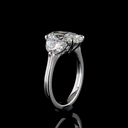 4.4 Cts 14k White Gold Mix Shape 3 Stones Ring - Image 4