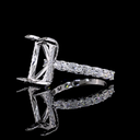 1.59 Cts 14k White Gold Mix Shape Hidden Halo Ring - Image 2
