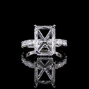 1.59 Cts 14k White Gold Mix Shape Hidden Halo Ring - Video
