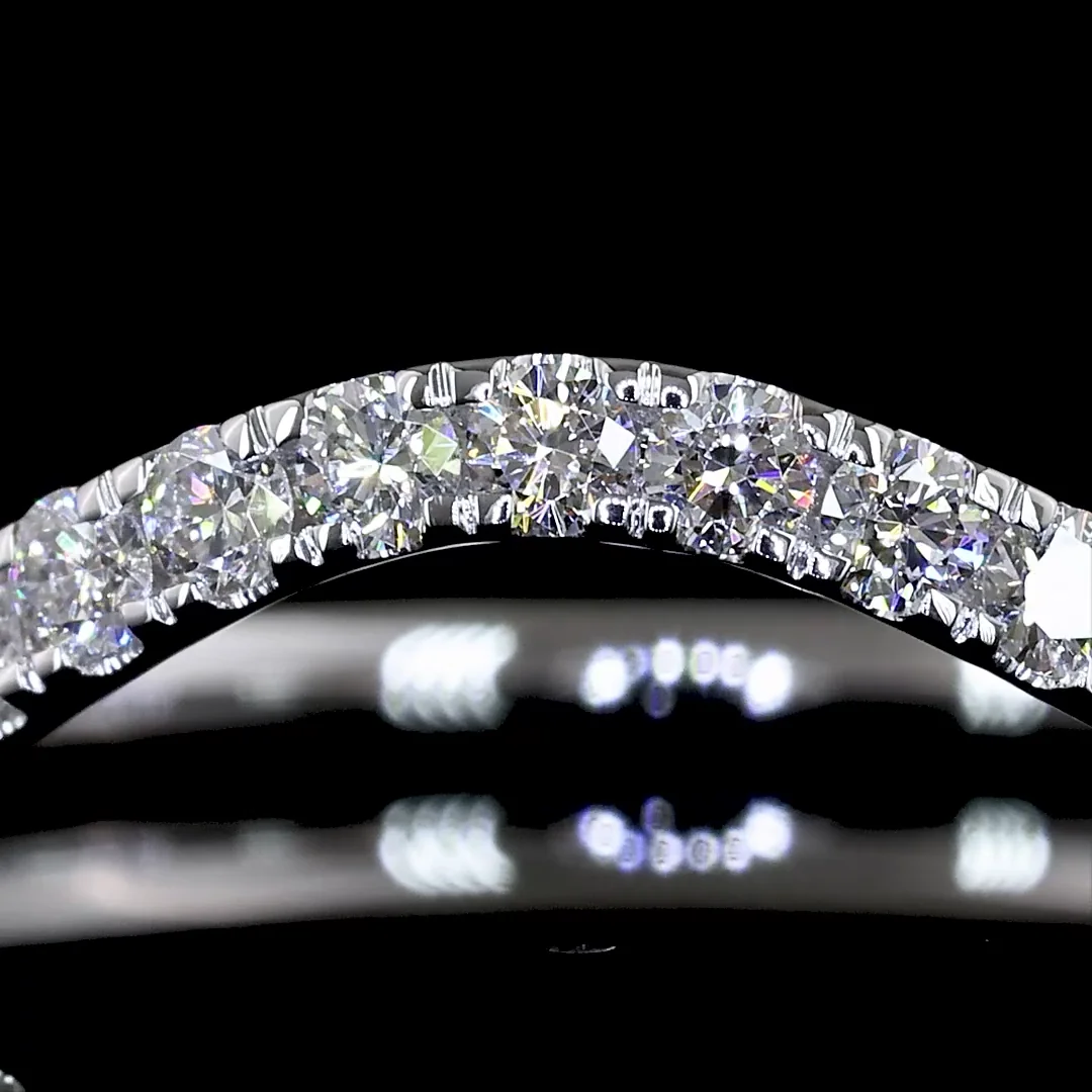 0.44 Cts 14k White Gold Round Shape Half Eternity Eternity Band - Image 3