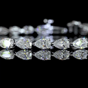 6.1 Cts 14k White Gold Pear Shape Tennis Bracelet - Image 2