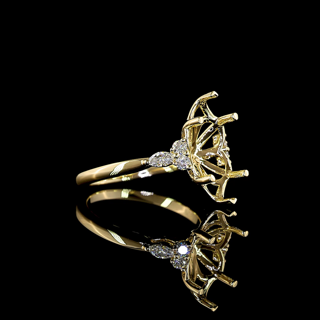 0.26 Cts 14k Yellow Gold Mix Shape Special Ring - Image 3