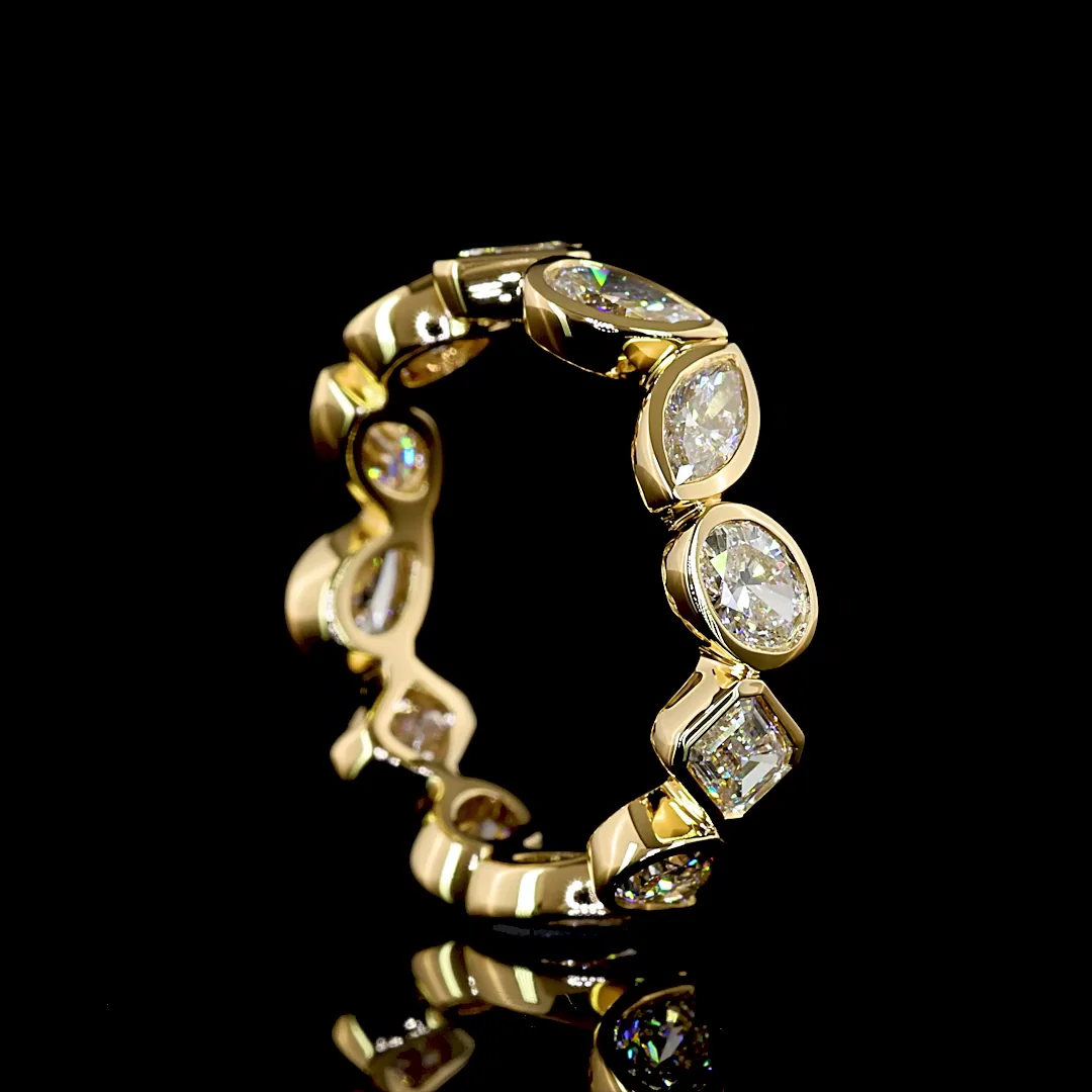 2.6 Cts 18k Yellow Gold Mix Shape Eternity Band Eternity Band - Image 2