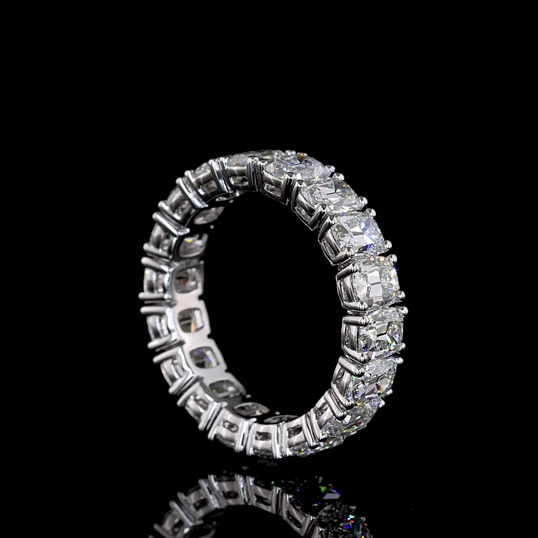 5.1 Cts 14k White Gold Antique Cushion Shape Eternity Band Eternity Band - Image 2