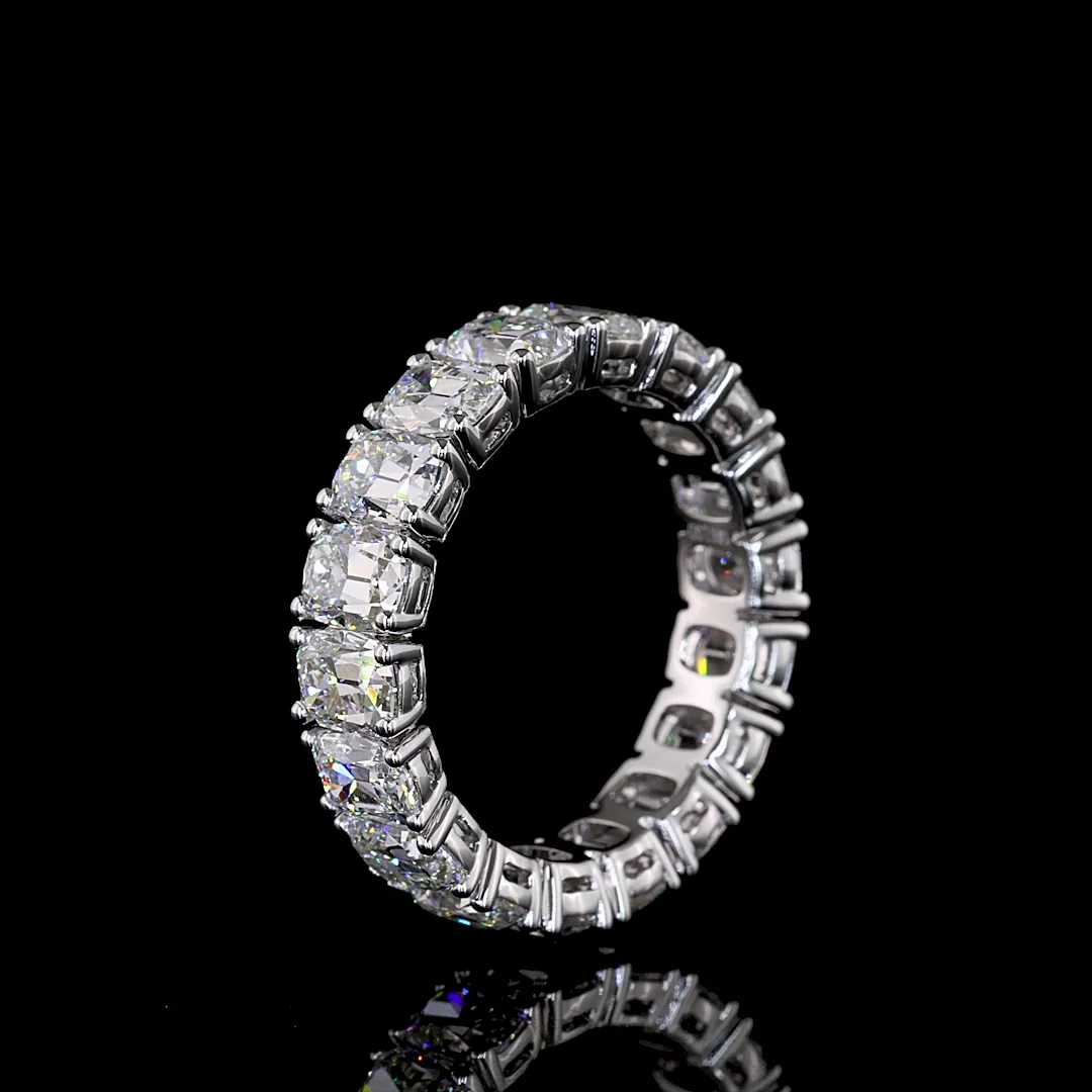 5.1 Cts 14k White Gold Antique Cushion Shape Eternity Band Eternity Band - Image 4